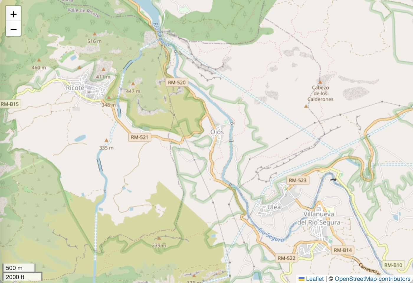 Mapa del Valle de Ricote
